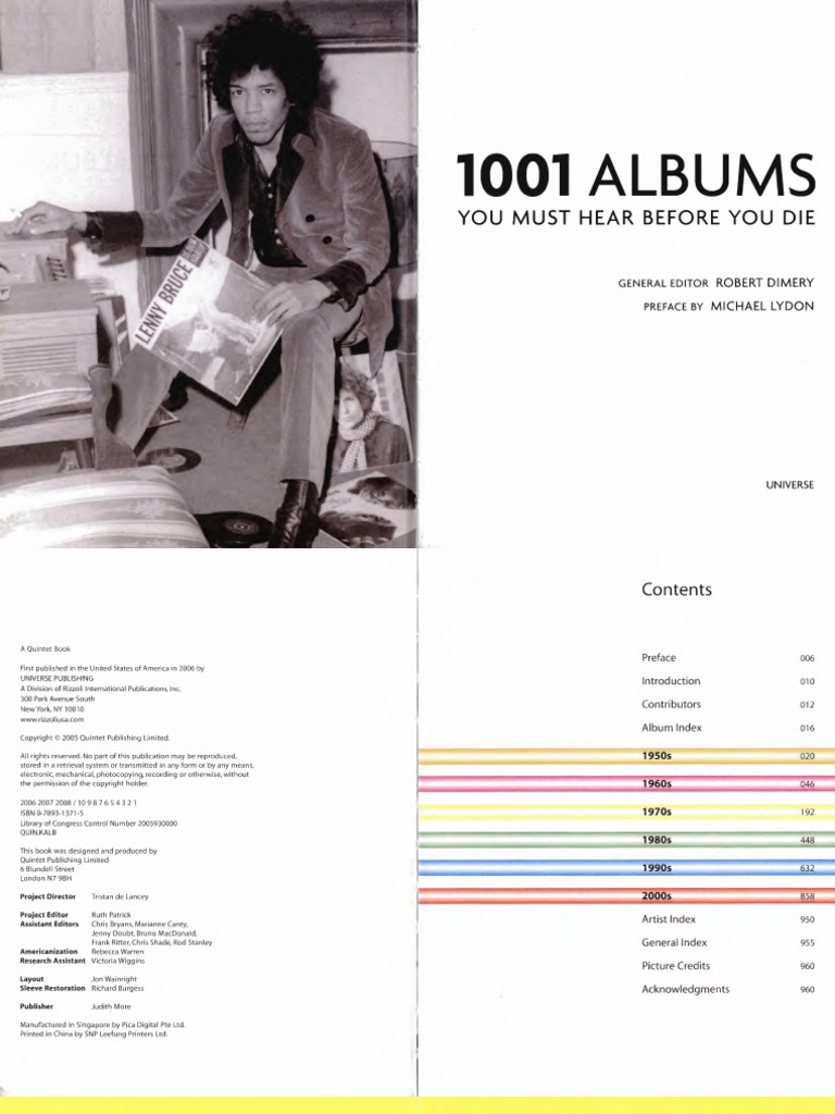 1001 Albums, You Must Hear Before You Die PDF Lp Record Albums