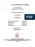 A Case Study On Recycling of Bitumen: Submitted in Partial Fulfillment of The Requirements For The Award of Degree of