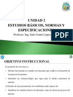 Estudios Básicos, Normas y Especificaciones