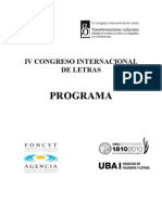 Programa IV Congreso Internacional de Letras (2)
