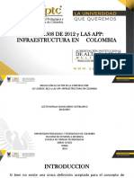 LEY 1508 DE 2012 y LAS APP: INFRAESTRUCTURA EN COLOMBIA
