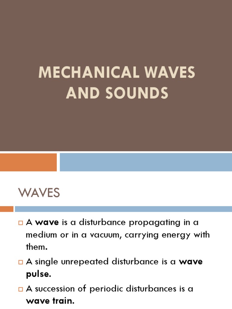 Understanding Mechanical Waves and Sound PDF Waves Sound