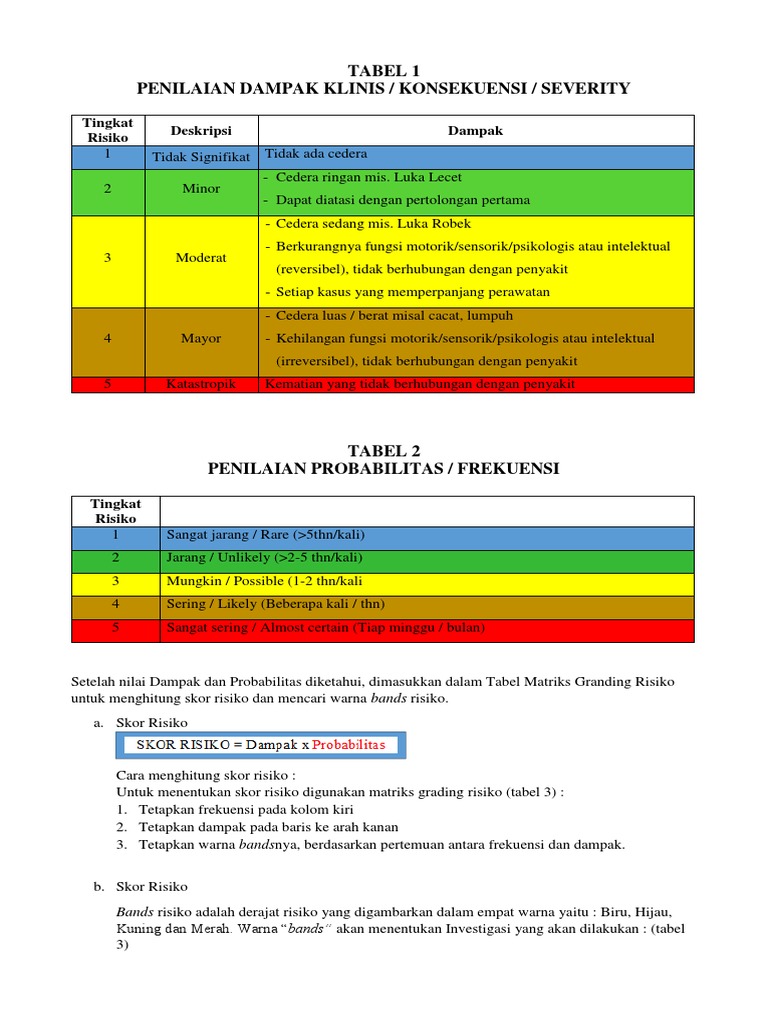 Matriks Grading Risiko Kesehatan | PDF
