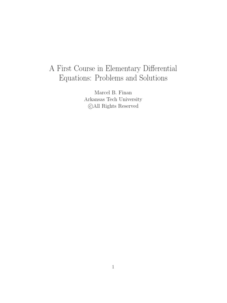 Variation of Parameters in Differential Equations | PDF | Differential ...