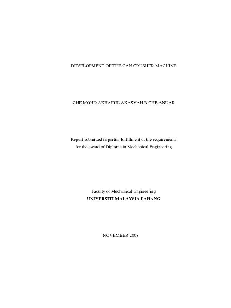 Development of The Can Crusher Machine PDF Rivet Drill