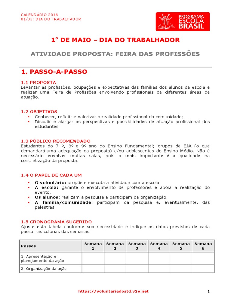 Feira de Profissões na Escola | PDF | Escolas