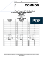 IITJEE PT-II Batches 1719 A-Lot Paper-2 Answer Key