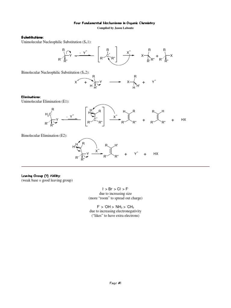 Key Mechanisms in Organic Chemistry | PDF | Chemical Reactions ...