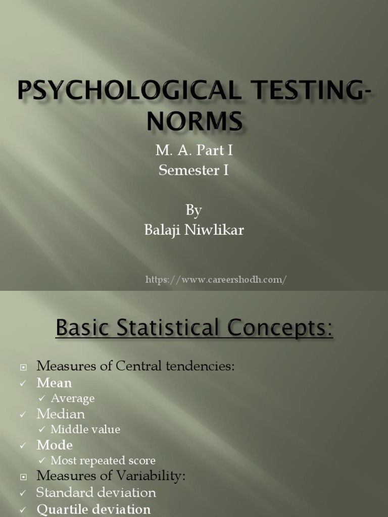 Understanding Psychological Test Norms | PDF | Standard Score ...