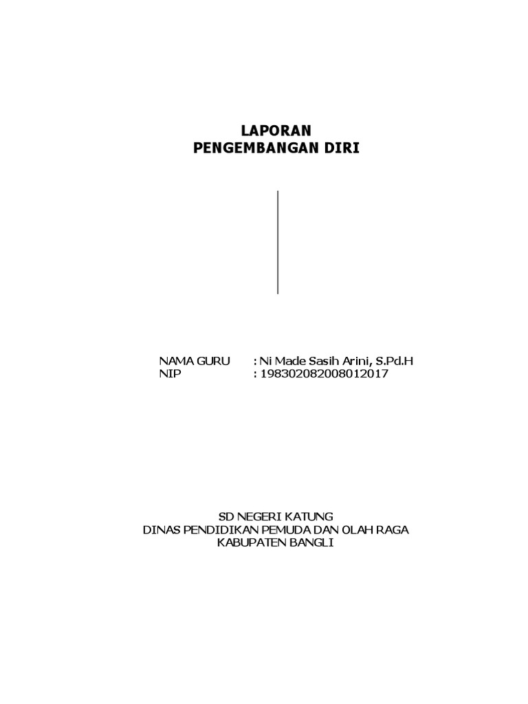 Laporan Pengembangan Diri Guru SD | PDF