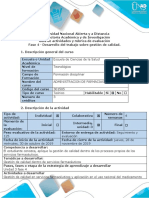 Guía de Actividades y Rúbrica de Evaluación - Fase 4 - Desarrollo Del Trabajo Sobre Gestión de Calidad