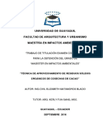 Tecnica de Aprovechamiento de Residuos Organicos de Cosechas de Cacao