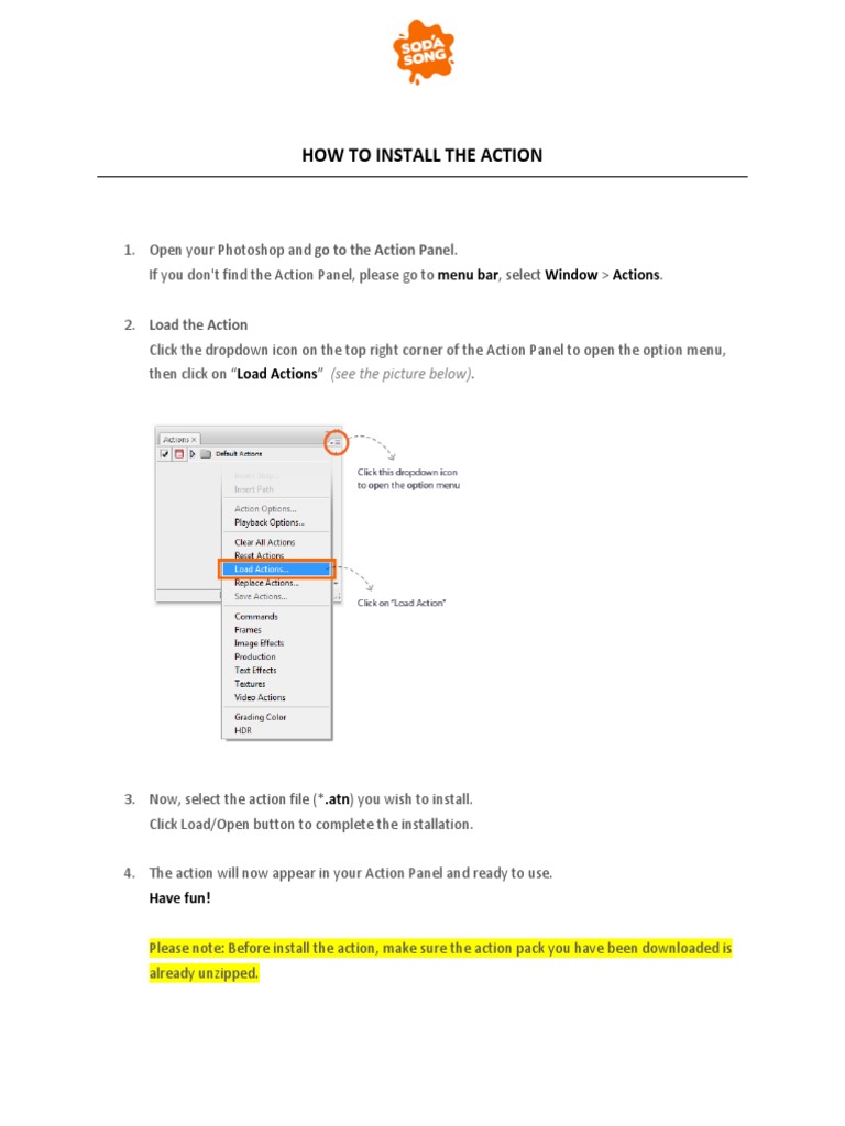 Install Actions in Photoshop Easily | PDF | Computers