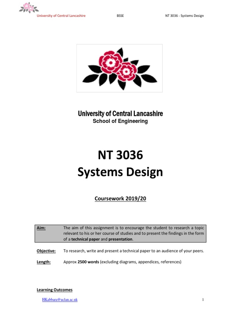 BSSE NT 3036 Systems Design Coursework | PDF | System | Design