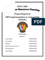BITS C489 Project Report On ERP Implementation in Automobile Industry