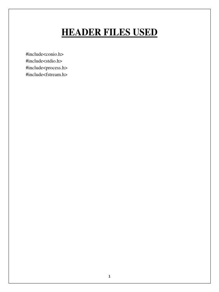 Header Files Used Include Include Include Include PDF Invoice