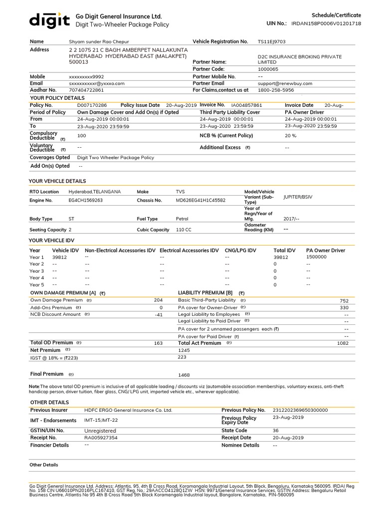 Jupiter Insurance Policy | PDF | Liability Insurance | Insurance Policy