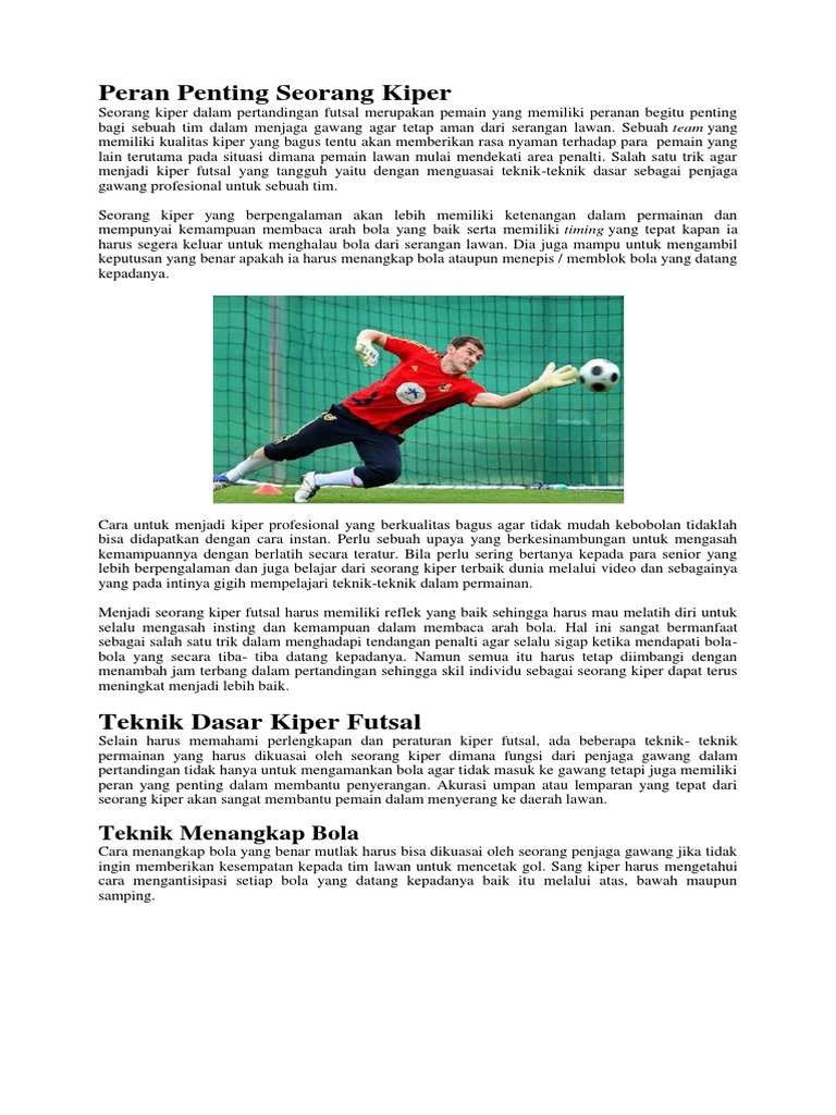 Peran Penting Seorang Kiper