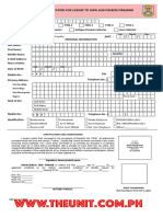 Individual Application For License To Own and Possess Firearms