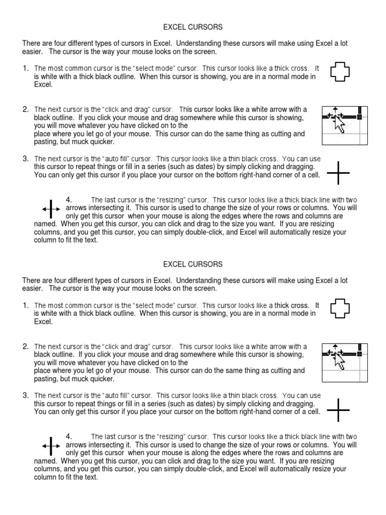 Types of Cursors | PDF | Cursor (User Interface) | Human–Computer ...