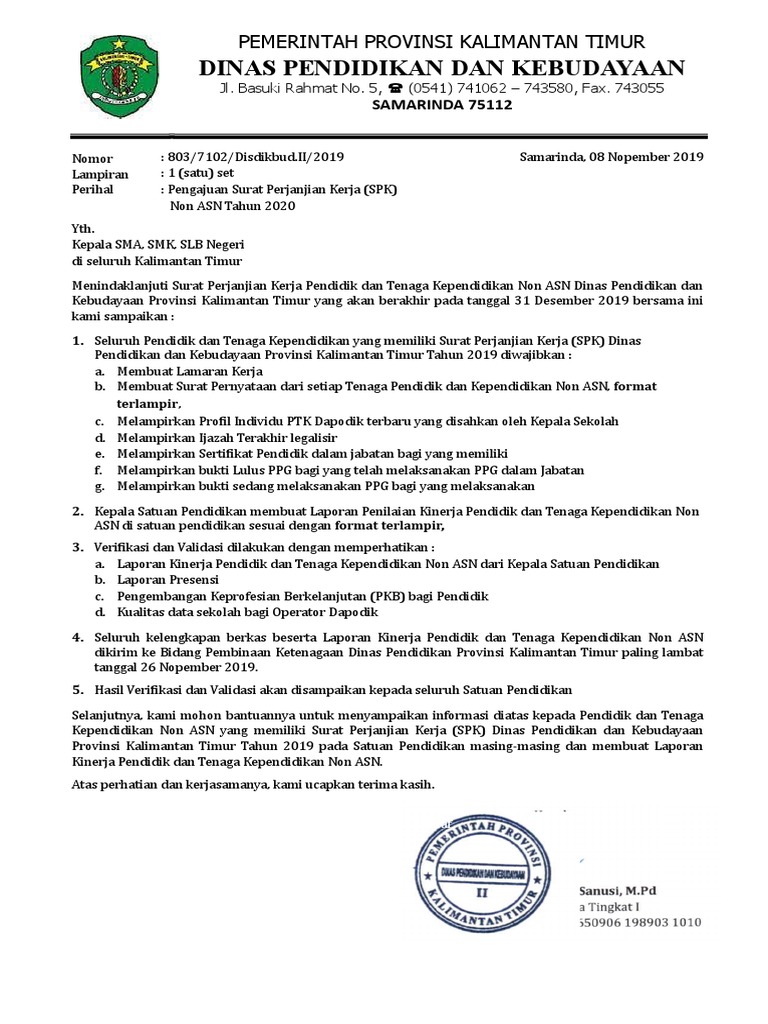 Proses Pengajuan SPK Non ASN 2020 | PDF