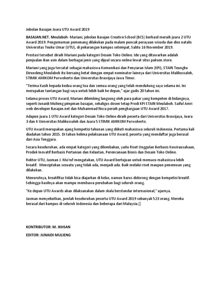 Contoh Berita Basajan Pdf