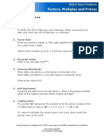 Factors, Multiples and Primes: Age 11+ Level Worksheet 2