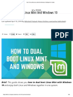 Dual Boot Linux Mint and Windows