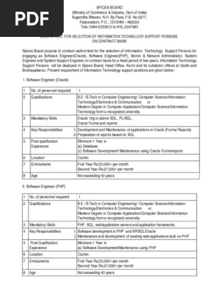 Notification for Engaging EDP -IT Support Personnel-contract