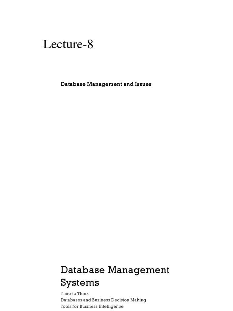Database Management and Business Intelligence | PDF | Relational ...
