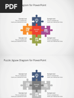 FF0056 Flat Puzzle Jigsaw Powerpoint Diagram 4x3