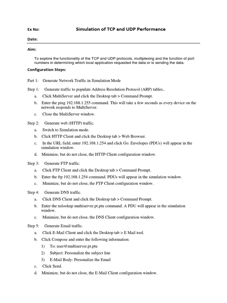 TCP and UDP Protocol Performance Analysis | PDF | Transmission Control ...