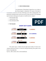 Photoperiodism: 1. Short Day Plants