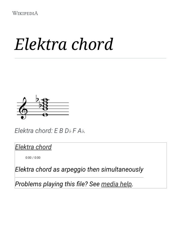 Elektra Chord - Wikipedia | PDF | Harmony | Chord (Music)