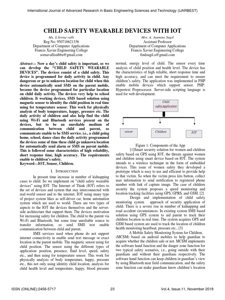 Child Safety Wearable Devices With Iot Ms. S.Sorna Valli Mrs. A