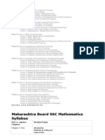 Maharashtra Board SSC Mathematics Syllabus: Course Layout