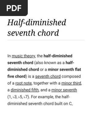 Half Diminished Seventh Chord Wikipedia Chord Music Musical Techniques
