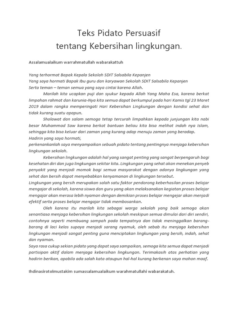 Contoh Teks Pidato Persuasif  PDF