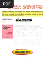 Oscar Beringer: Daily Technical Studies For Piano PDF