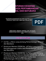 Pelaporan Kegiatan Usaha Jasa Pertambangan Mineral Dan Batubara