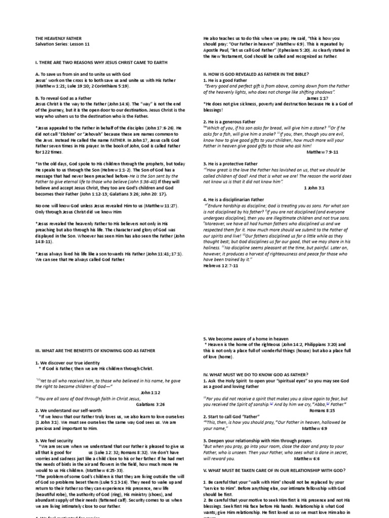 Understanding the Heavenly Father | PDF | God The Father | Gospel Of John