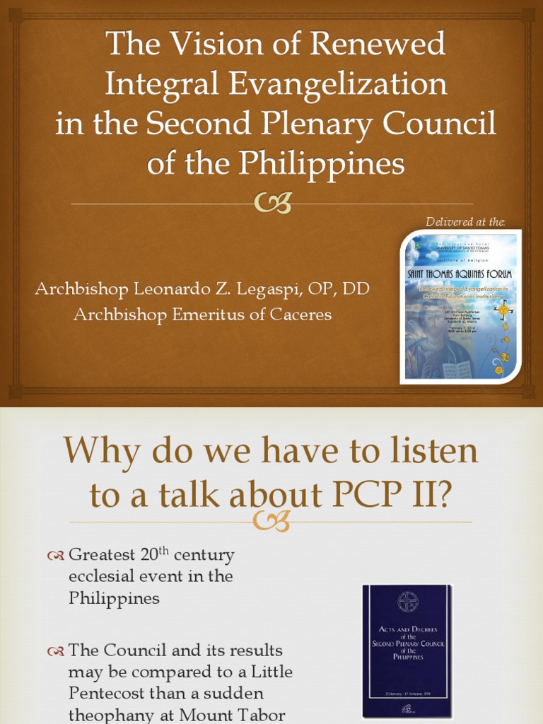Vision for Integral Evangelization PCP II | PDF | Synod | Catholic Church