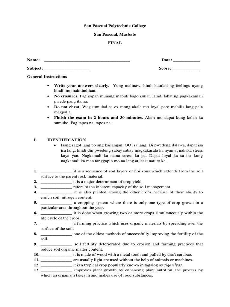 Examination PDF Plough Landscape