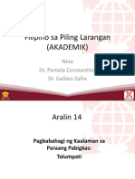 Aralin 14 Pagbabahagi NG Kaalaman Sa Paraang Pabigkas Talumpati