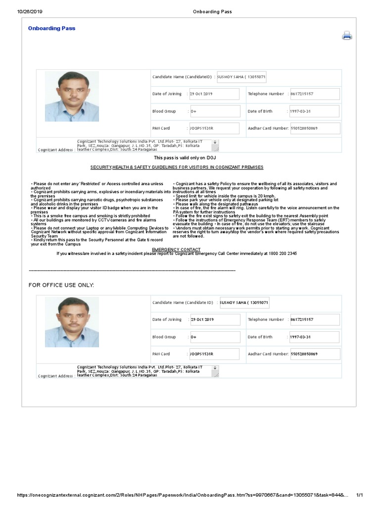 Cognizant Id Card