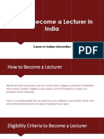 How To Become A Lecturer in Indian Universities
