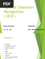 Optical Character Recognition (Ocr) : Karan Panjwani T.E - B, 68 Guided By: Prof. Shalini Wankhade