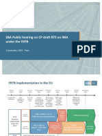 EBA Public Hearing CP Draft RTS On FRTB IMA
