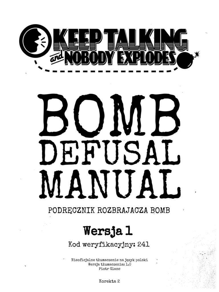 Keep Talking And Nobody Explodes Manual Pl