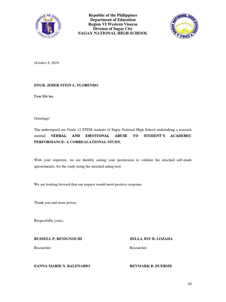 Letter to validators pdf